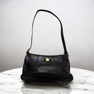 Etienne Aigner Vintage Black Leather Shoulder Bag